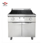 Gas Lava Rock Grill Charbroiler With Cabinet - Image 2