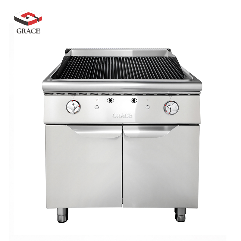 2 Gas Lava Rock Grill Charbroiler With Cabinet - Image 2