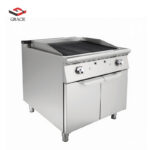 Gas Lava Rock Grill Charbroiler With Cabinet