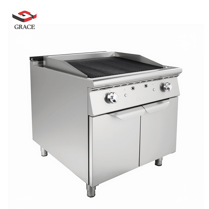 3 Gas Lava Rock Grill Charbroiler With Cabinet - Image 1