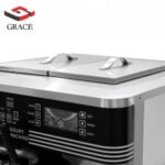 Floor model ice cream machine with 3 dispensers