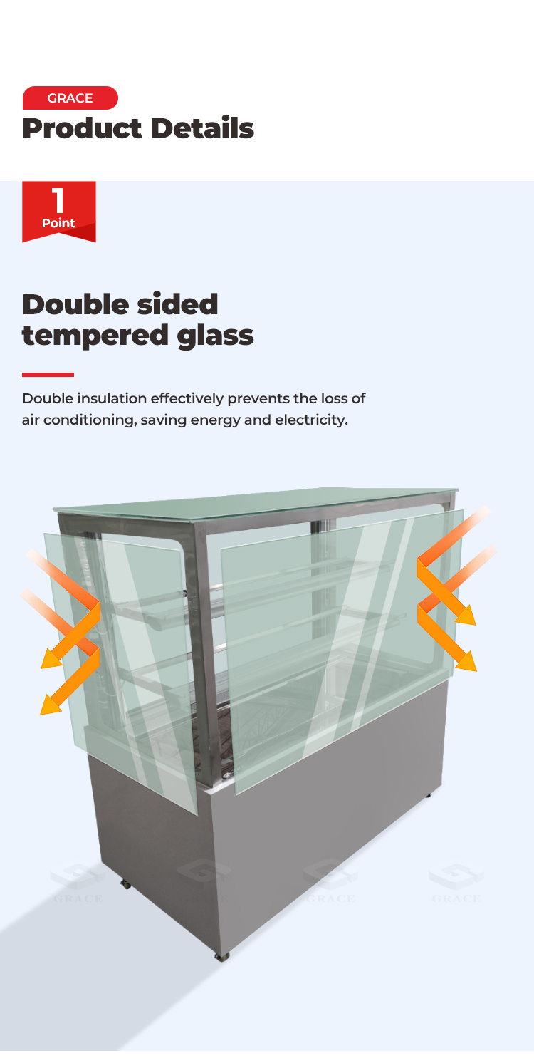 1200mm Deli Case tempered glass