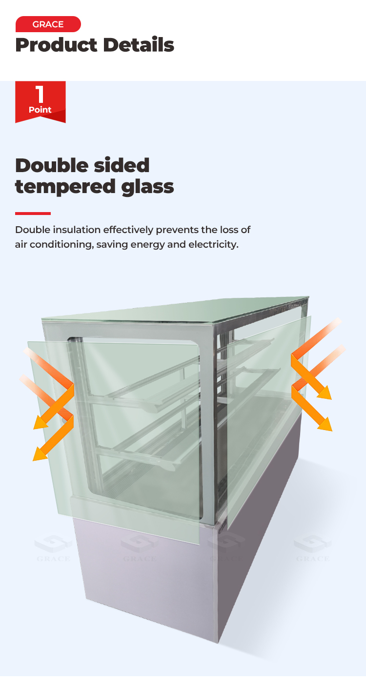 1800mm tempered glass cold deli showcase