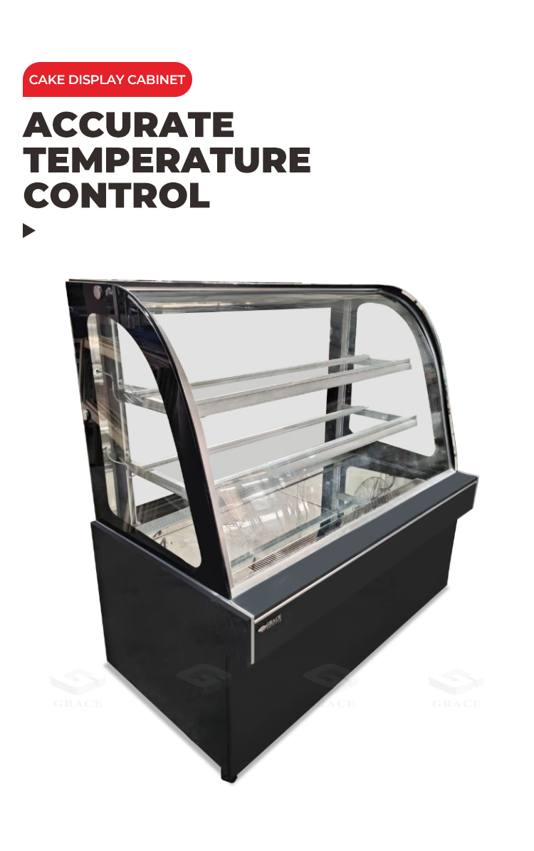 1200mm black curved glass deli case