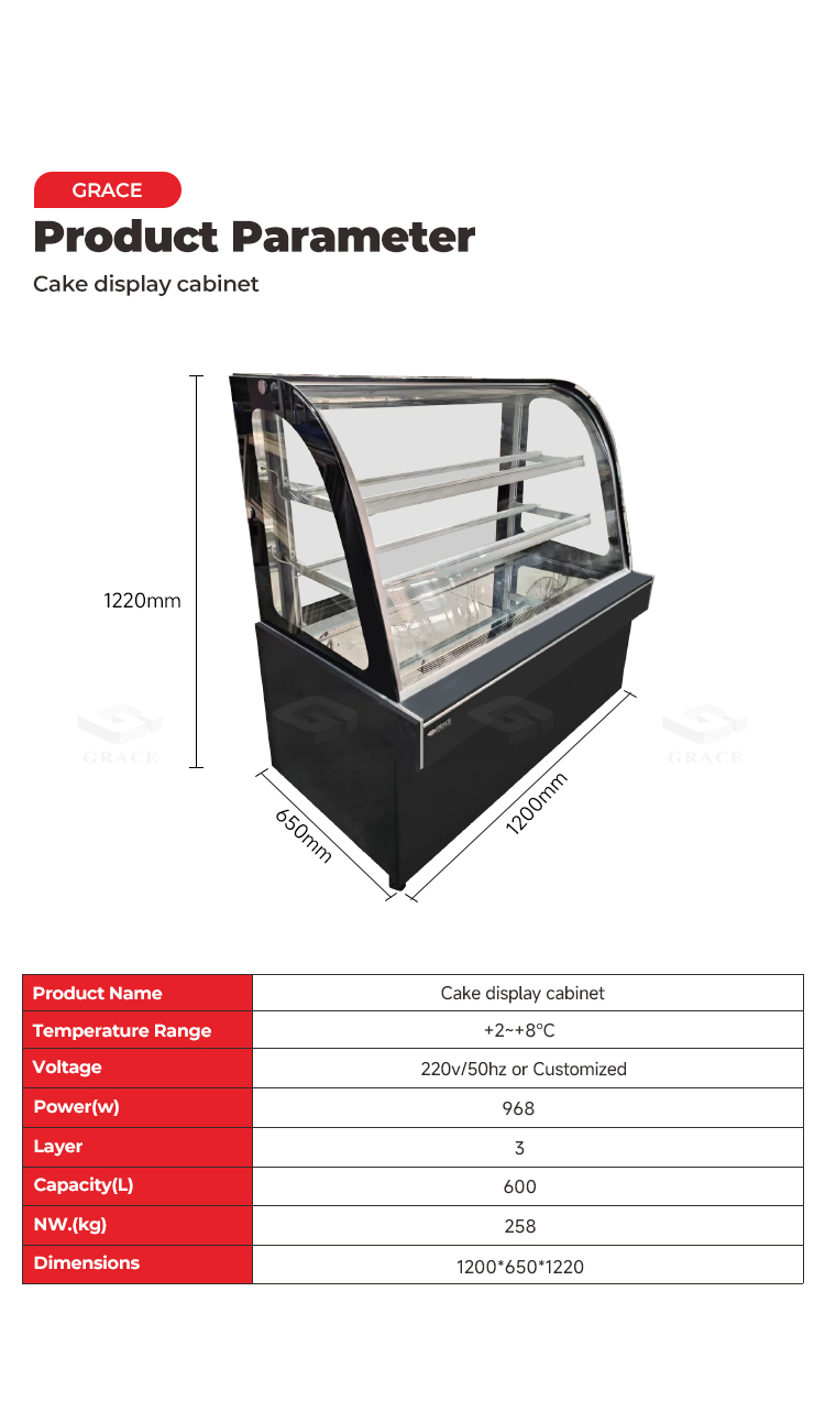 Grace kitchen 1200 mm deli case specifications