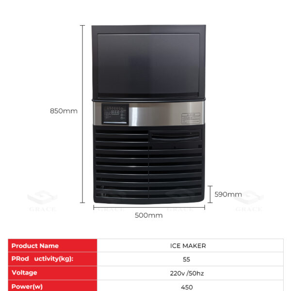 GR-120P commercial Ice Maker dimension