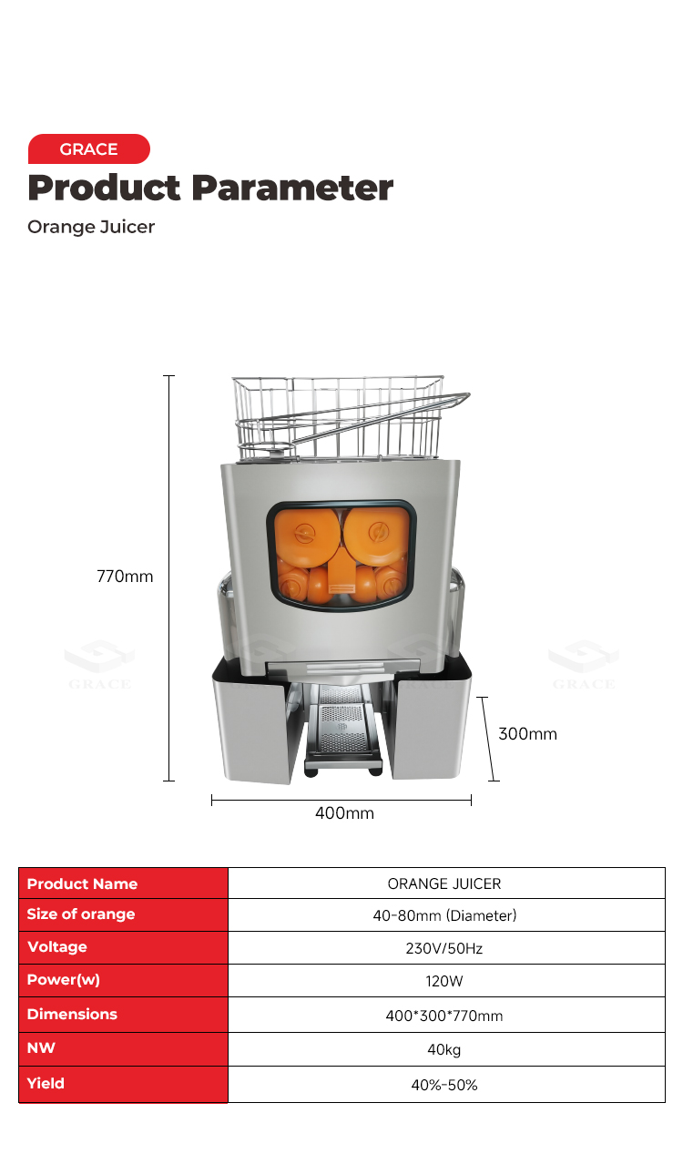 Grace Juice Extractor dimension