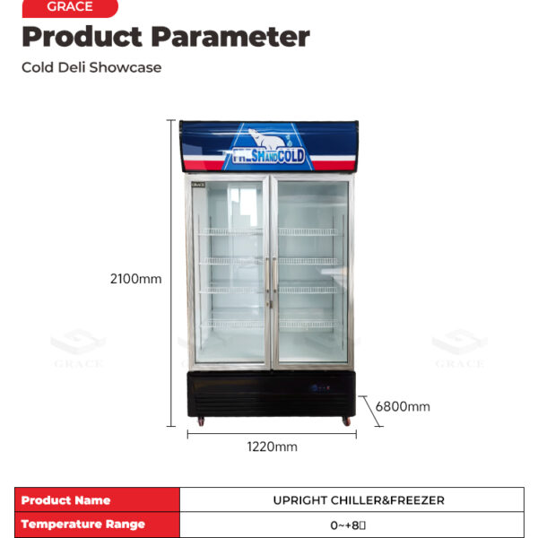 Grace Merchandising Coolers dimension