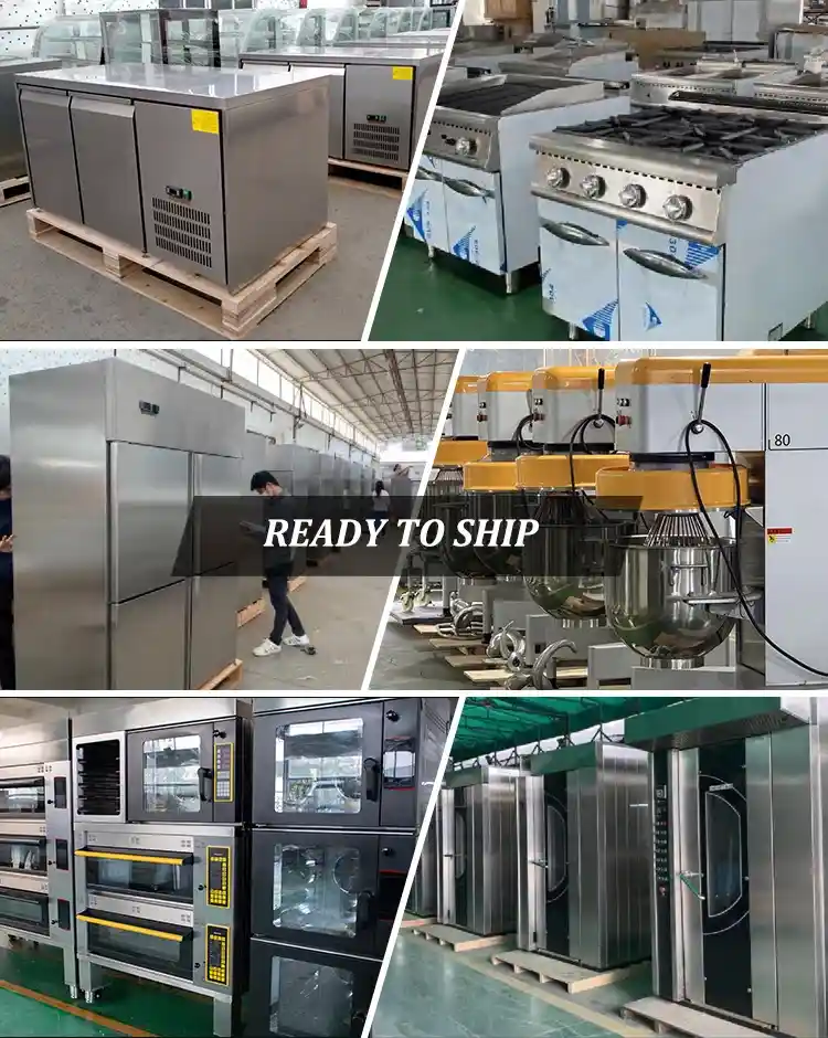 80 units of kitchen equipment ready to ship from stock.