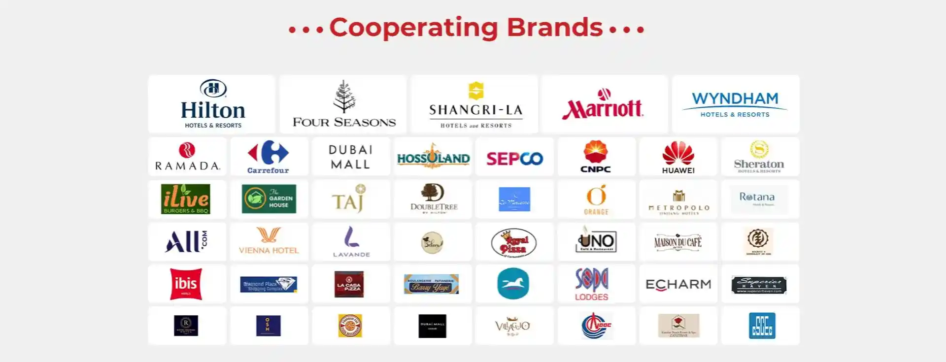 GRACE trusted partners and cooperating brands worldwide