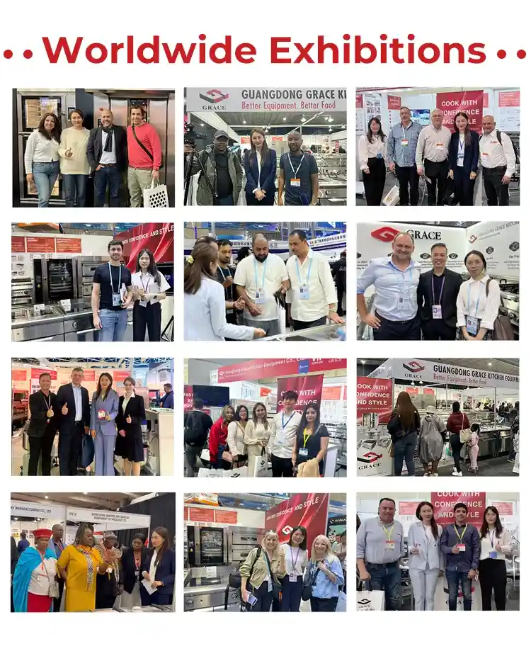 Grace Kitchen Equipment booth and branding at an international trade exhibition.