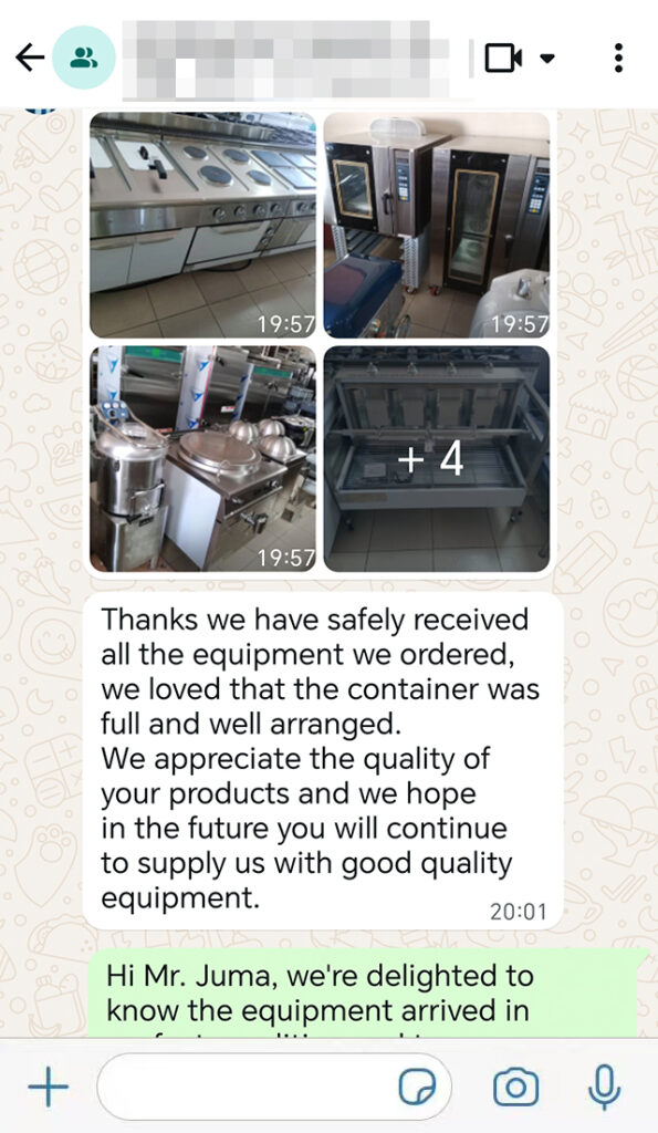 Detailed client review praising safe receipt, full container arrangement, and product quality.