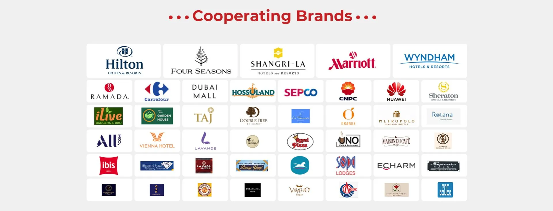 GRACE trusted partners and cooperating brands worldwide