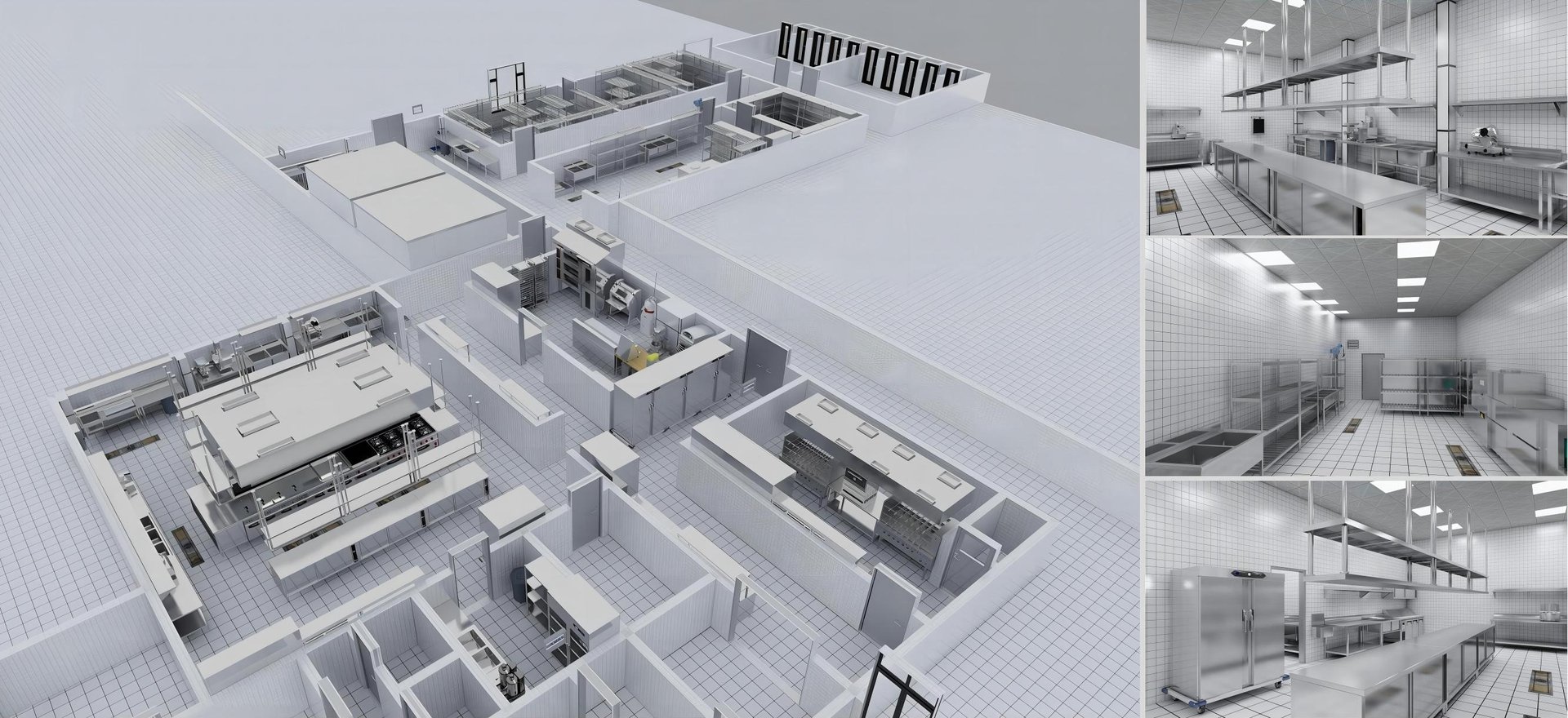 3D CAD kitchen layout design for a hotel project by GRACE — turnkey commercial kitchen engineering