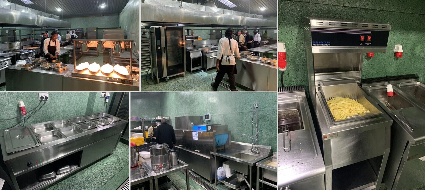 Ridge Cabin Resort commercial kitchen in operation in Kenya with GRACE equipment