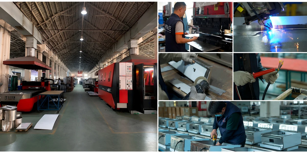 Grace commercial kitchen equipment factory, Intertek-verified production line