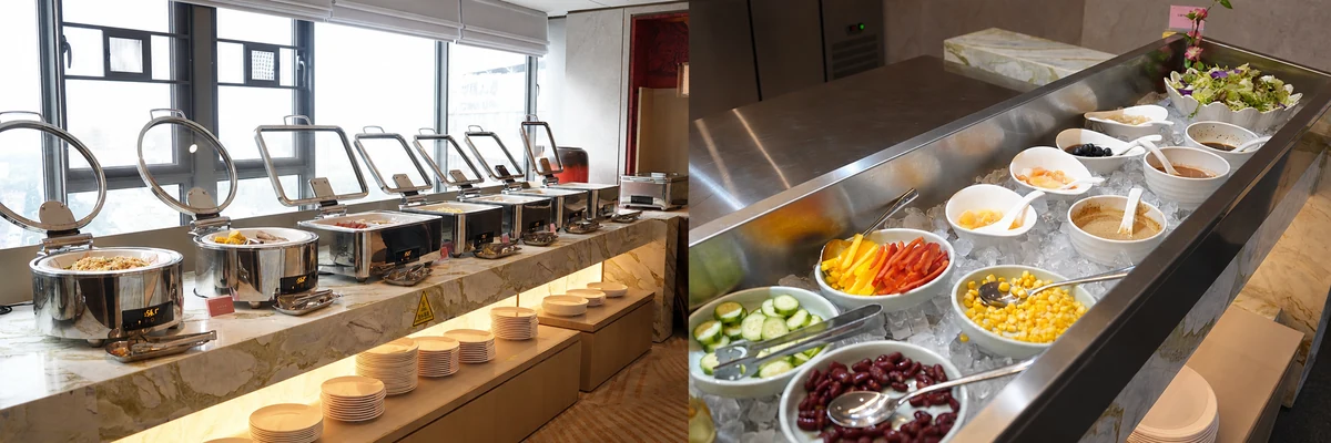 Complete hotel buffet line supplied by Grace for a four-star hotel project